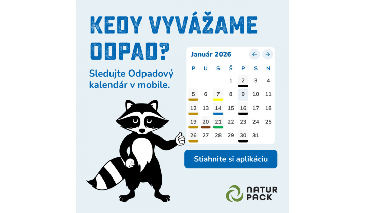 Aplikácia odpadový kalendár od Natur-Pack