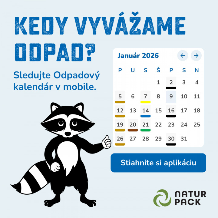 Aplikácia odpadový kalendár od Natur-Pack