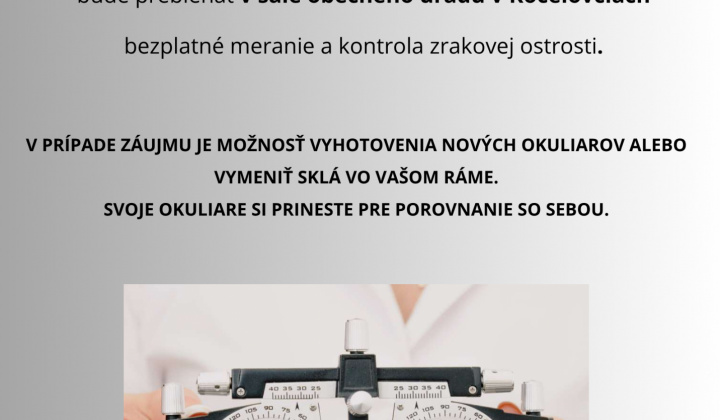 Aktuality / Bezplatné meranie zraku  - foto