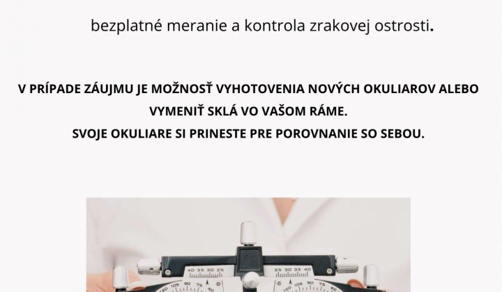 Aktuality / Bezplatné meranie zraku  - foto