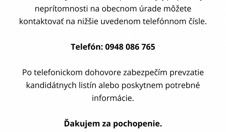 Aktuality / OZNAM k podávaniu kandidátnych listín - foto