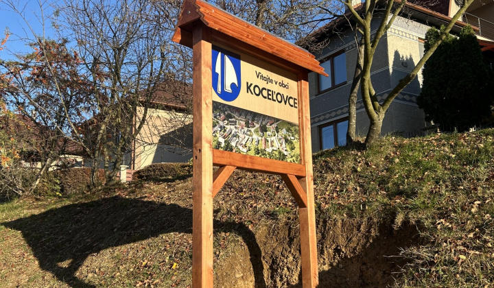Osadenie uvítacej tabule v obci