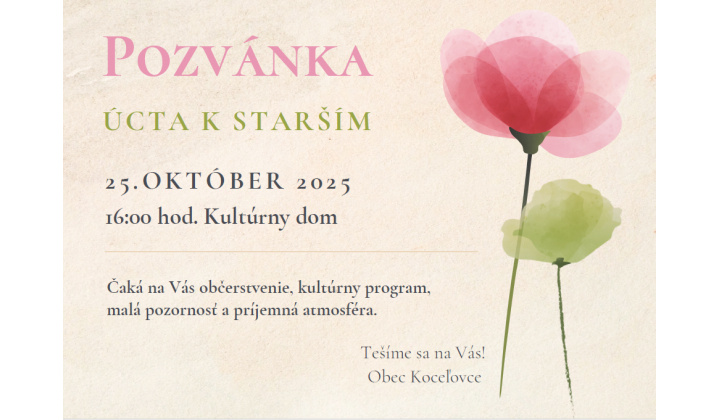 Pozvánka - Úcta k starším