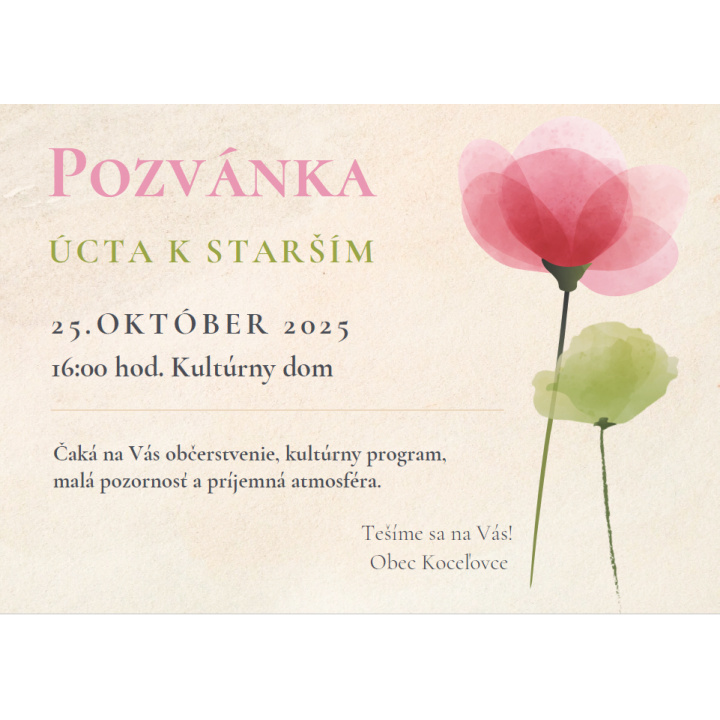 Pozvánka - Úcta k starším