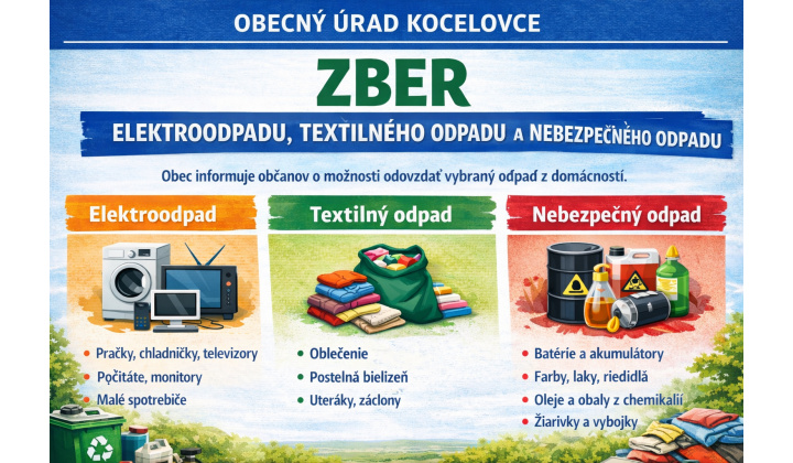 Zber a odvoz elektroodpadu, textilného odpadu a nebezpečného odpadu